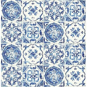 Azulejos Tile Porcelain Vinyl Peel and Stick Wallpaper Roll (Covers 30.75 sq. ft. )