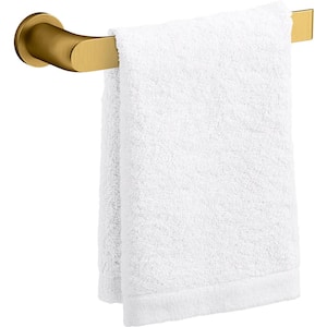 Avid 10 in. Wall Mounted Single Towel Bar in Vibrant Brushed Moderne Brass