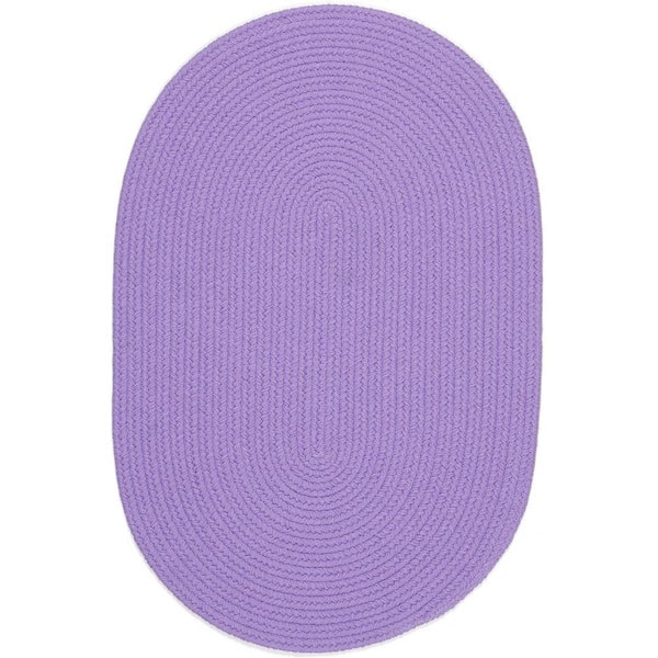 Joy Braids Solid Violet 2 ft. x 3 ft. Oval Indoor/Outdoor Braided Area Rug