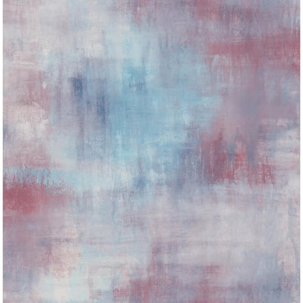 Seabrook Designs Pastel Wash Lavender, Scarlet, and Sky Blue Paper Strippable Roll (Covers 56.05 sq. ft.)