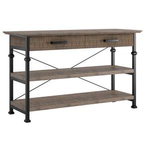 50 W in. Brown Finish Metal Industrial Rustic Media Tv Stand Fits TV up tp 55 in.
