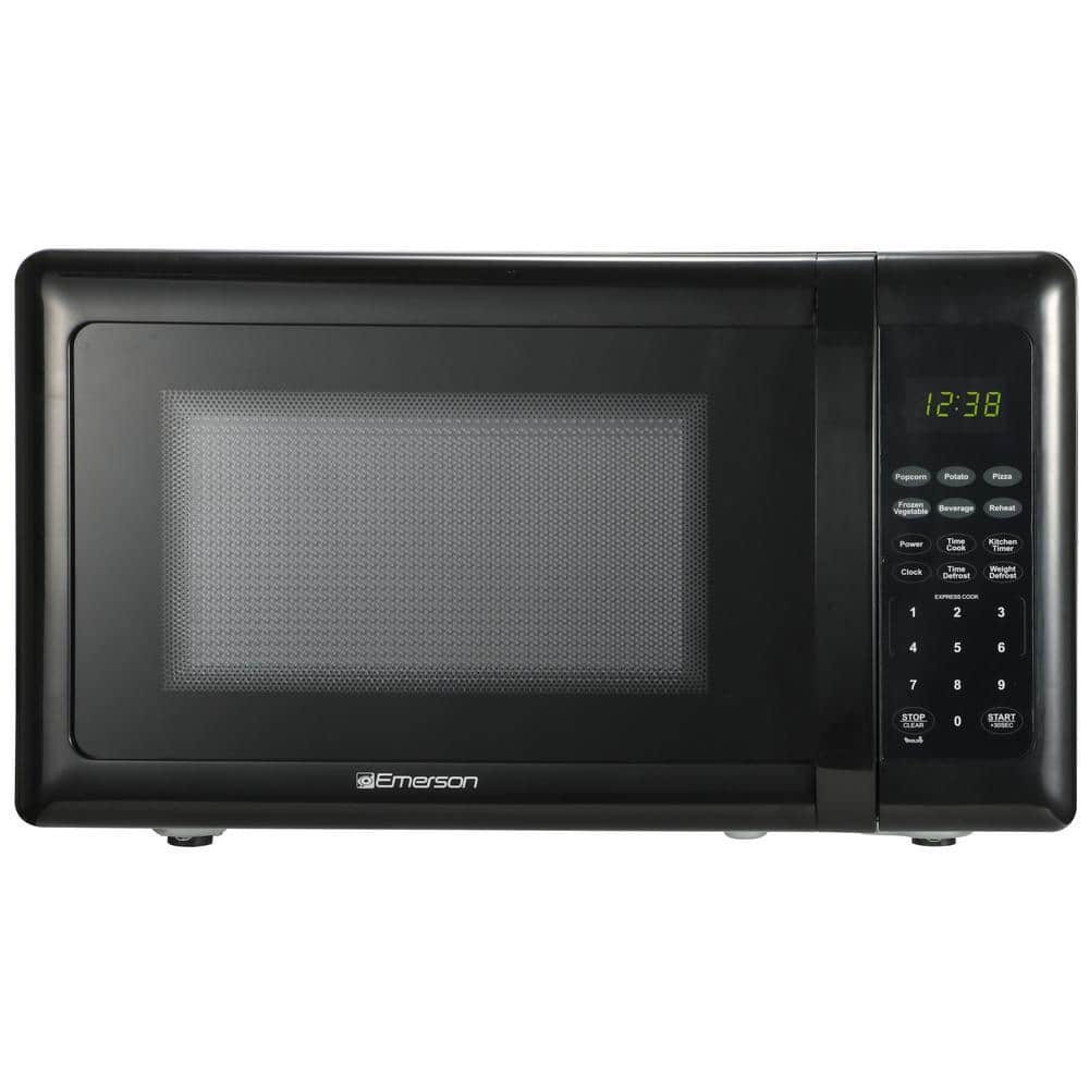Emerson 0.7 cu. ft. 700-Watt Compact Countertop Microwave Oven in Black