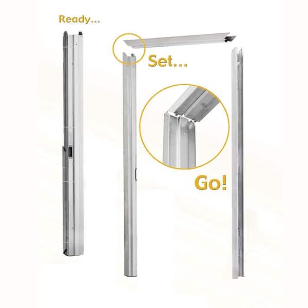 L.I.F Industries 36 in. x 80 in. Gray Left-Hand Steel Knock Down Door Frame