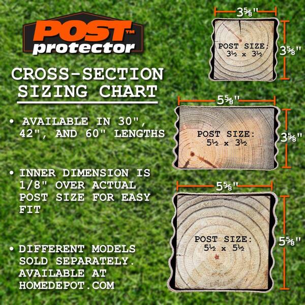 Post Protector 6 in. x 6 in. x 60 in. In-Ground Fence Post Decay Protection