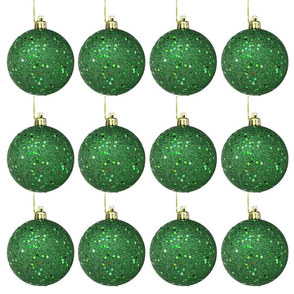 80 mm Wired Shatterproof Plastic Glitter Sequin Ball Ornament (Set of 12) price history on PriceWatchPro
