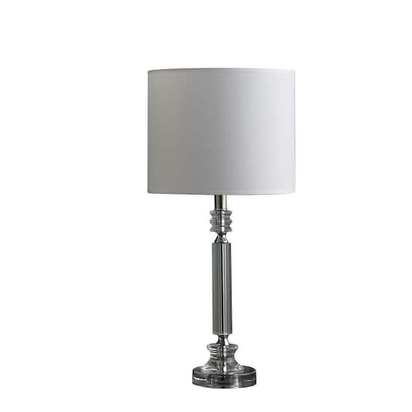 ORE International 24.5 in. Mitz Cut Crystal Column Modern Table Lamp
