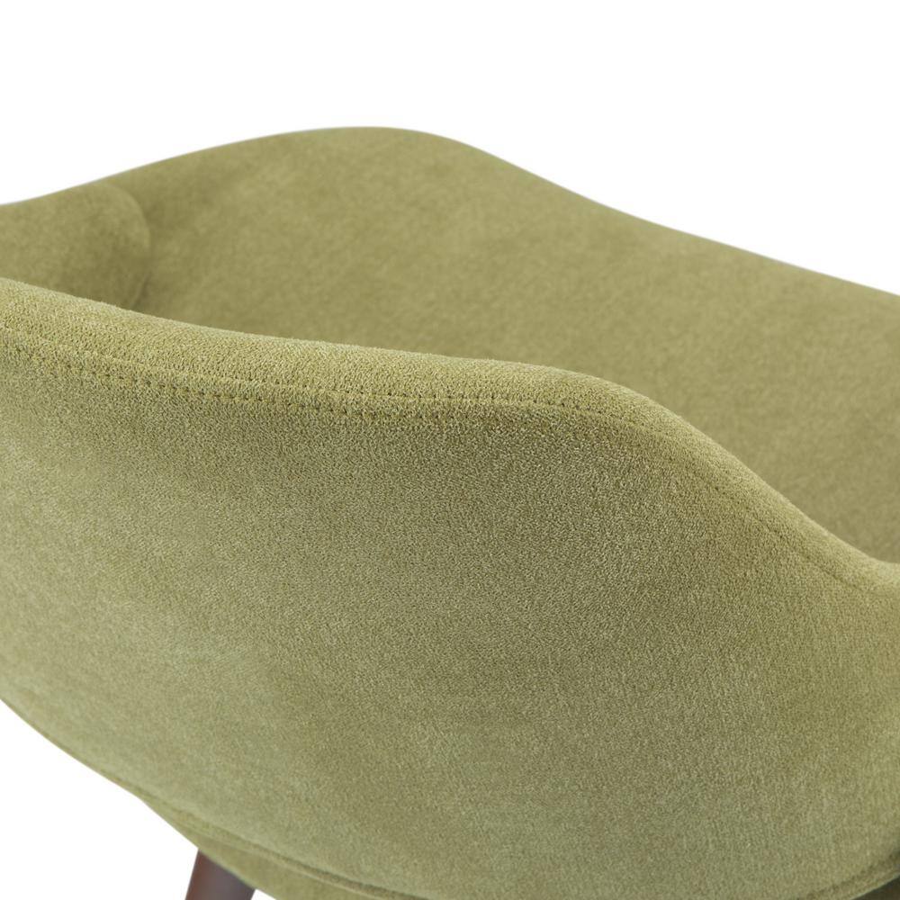 Simpli Home Malden Parsons Side Chair in Acid Green with Wood Base