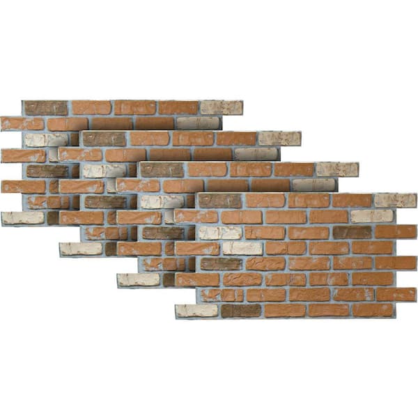 Urestone Sandstone 46-3/8 in. x 24 in. Faux Used Brick Panel (4-Pack ...