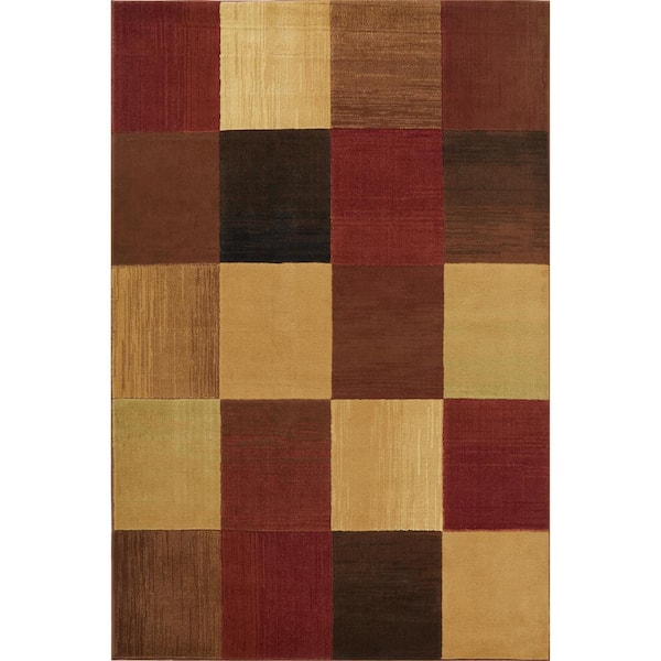 Home Dynamix Catalina Brown/Beige 5 ft. x 7 ft. Geometric Area Rug