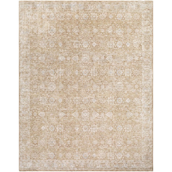 Da Vinci Light Brown Traditional Border 10 x 13 Area Rug
