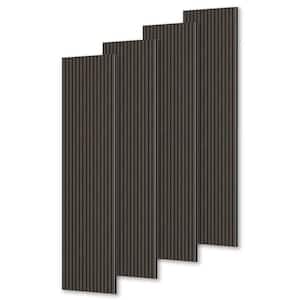 0.9 in. x 1.05 ft. x 7.87 ft. Brown Acoustic/Sound Absorb 3D Oak Overlapping Wood Slat Decorative Wall Paneling (4-Pack)