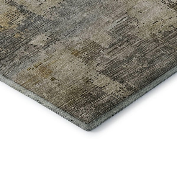 Mayfield Premium Machine Washable Abstract AMF1650 Pewter 8 ft. x 10 ft. Area Rug