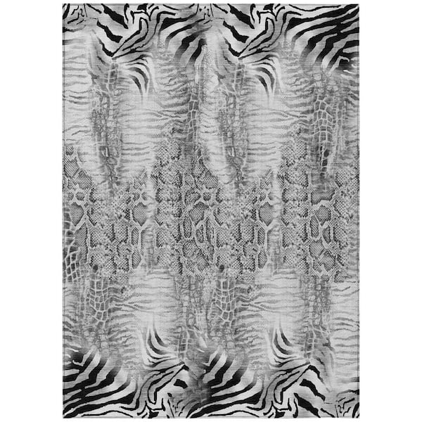 Chantille Machine Washable Indoor/Outdoor Abstract ACN2276 Gray 2 ft. 6 in. x 3 ft. 10 in. Area Rug
