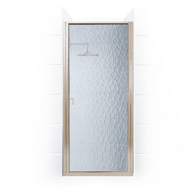 Contractors Wardrobe Model 6100 26-1/8 in. to 28-1/8 in. x 63 in. Framed Pivot Shower Door in Bright Clear with Rain Glass