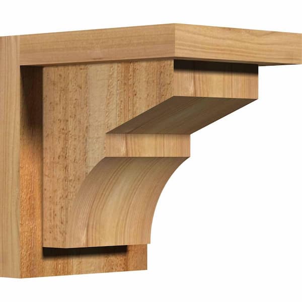 Ekena Millwork 6 in. x 8 in. x 8 in. Monterey Rough Sawn Western Red Cedar Corbel with Backplate