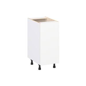 Timberline 15 in. W x 24 in. D x 34.5 in. H Assembled Slab Base Kitchen Cabinet in Bright White with 3-Inner Drawers