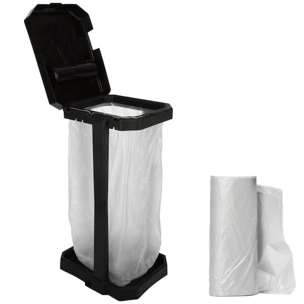 Portable Trash Bag Holder Stand with Lid and Bags