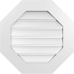 24 in. x 24 in. Octagonal Surface Mount PVC Gable Vent: Functional with Standard Frame