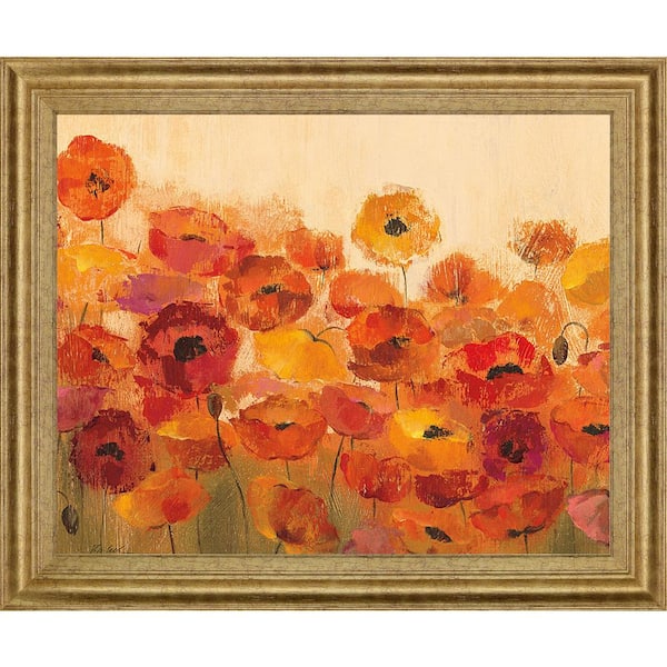 Classy Art "Summer Poppies" By Silvia Vassileva Framed Print Wall Art 28 in. x 34 in.