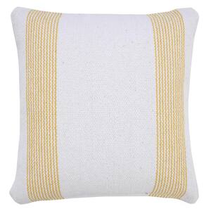 Balanced Yellow / White 20 in. x 20 in. Border Pinstripe Throw Pillow