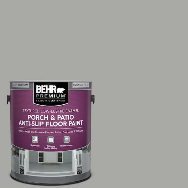 BEHR PREMIUM 1 gal. #PFC-68 Silver Gray Textured Low-Lustre Enamel Interior/Exterior Anti-Slip Porch and Patio Floor Paint