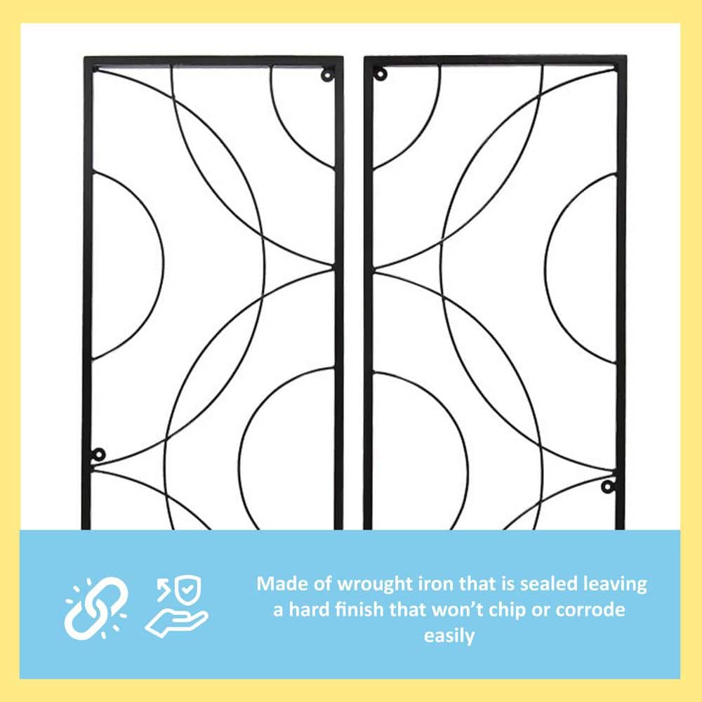 Black Wrought Iron Modular Wall Trellis Set