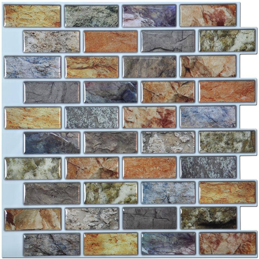 Art3d 12 In X 12 In Peel And Stick Vinyl Backsplash Tile In Colorful Stones Design 6 Pack A17014p6 The Home Depot Art3d 12 In X 12 In Peel And Stick Vinyl Backsplash Tile In Colorful Stones Design 6 Pack A17014p6 The Home Depot