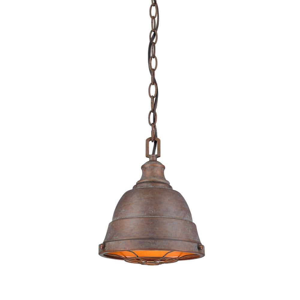 Copper Patina Rustic Mini Pendant Light