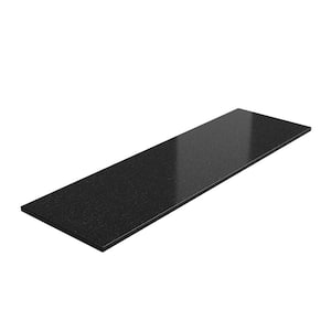 84 in. Solid Surface Granite Kitchen Countertop in Black Galaxy