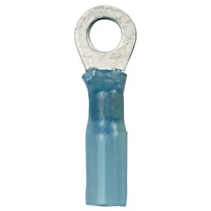 Heat Shrink Ring Terminals, 3/8 in. Fastener (100-Piece) - Blue