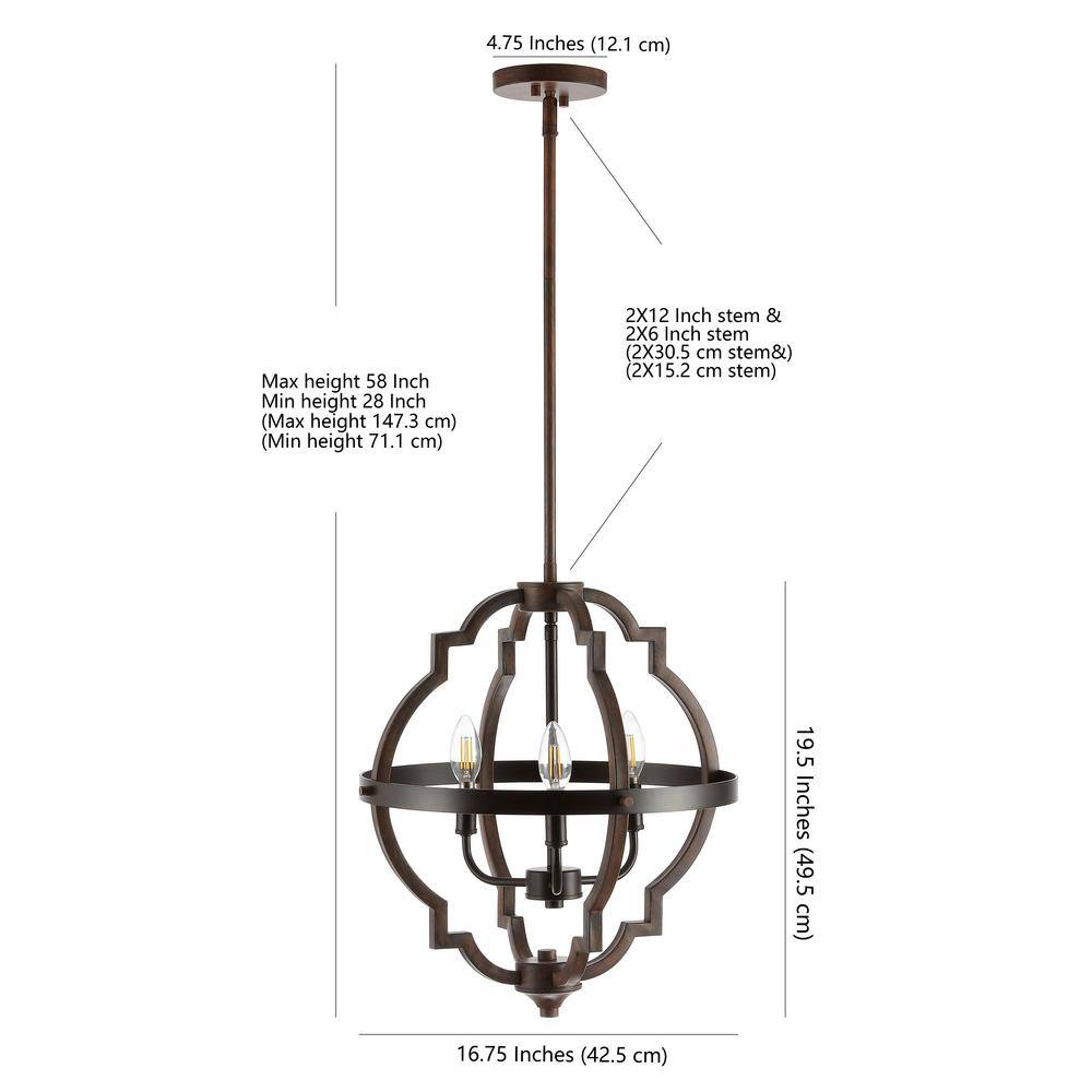Rustic French Country 58" Adjustable LED Pendant in Oil-Rubbed Bronze