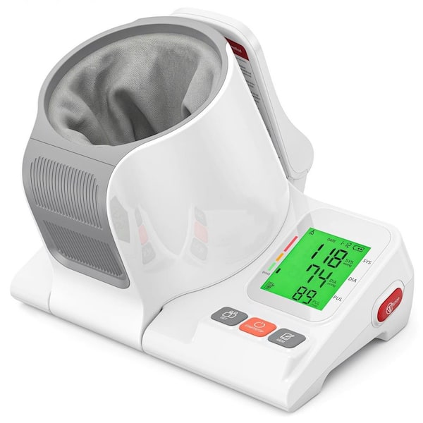 Upper Arm Blood Pressure Monitor, One Touch Barrel Type Bp Machine for Home Use, No Wrap Auto Fit Design