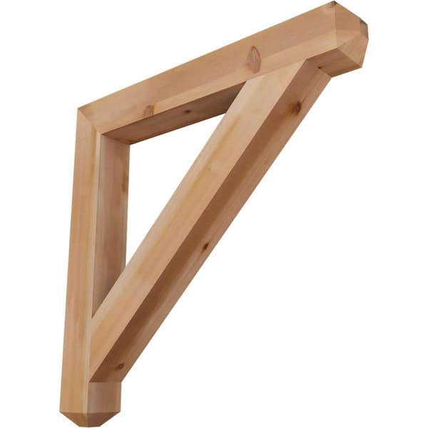 Ekena Millwork 5.5 in. x 48 in. x 48 in. Western Red Cedar Traditional Craftsman Smooth Bracket