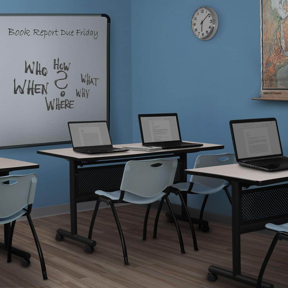 Regency Kobe 72 in x 30 in. Maple Flip-Top Training Nesting Table with ...