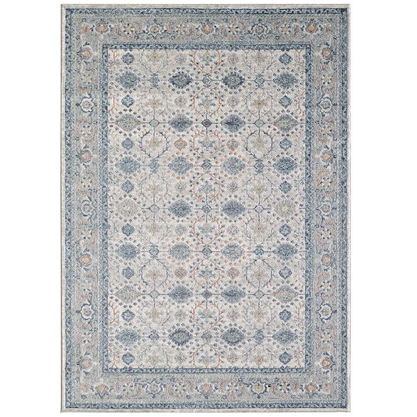 Natco Chantilly Alabaster/Multi 5 ft. x 7 ft. Traditional Polypropylene Area Rug