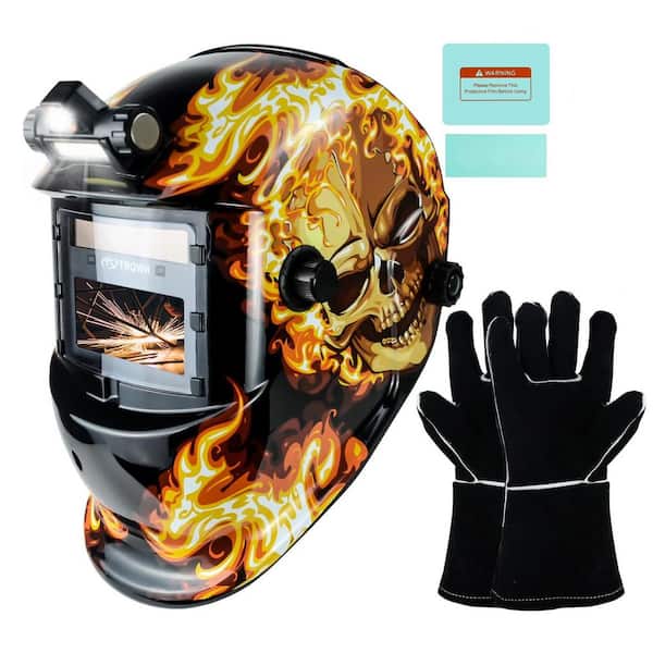 True Color Auto-Darkening Welding Helmet with LED Light and Grinding Mode