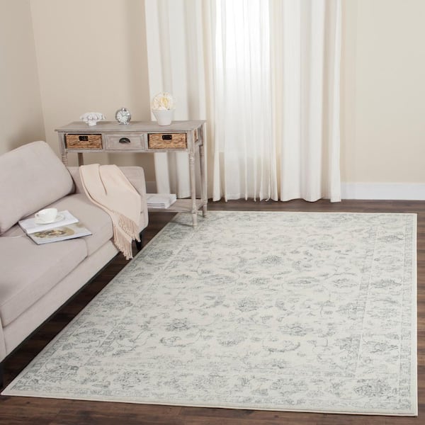Carnegie Cream/Gray 7 ft. x 9 ft. Border Area Rug