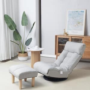 Gray Soft Fabric Adjustable Reclining Chair