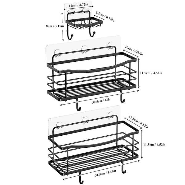 iDesign Nickel Steel 3-Shelf Floor Freestanding Shower Caddy 12.4