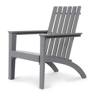 Gray HDPE Outdoor Acacia Wood Adirondack Lounge Armchair (1-Pack)