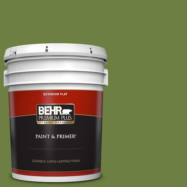 BEHR PREMIUM PLUS 5 gal. #M360-7 Rockwall Vine Flat Exterior Paint & Primer