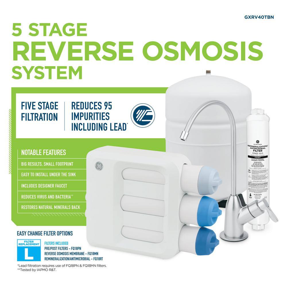GE 5-Stage Under-Sink Reverse Osmosis Water Filtration System