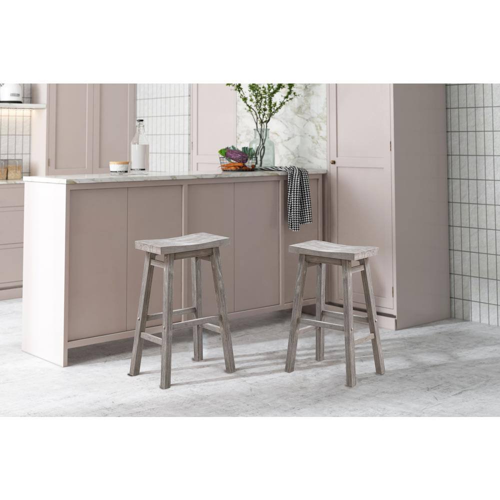 Sonoma 29" Storm Gray Wire-Brush Saddle Barstool