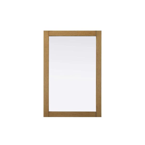 Honey Teak 24 in. W x 36 in. H Transitional Rectangle Mirror
