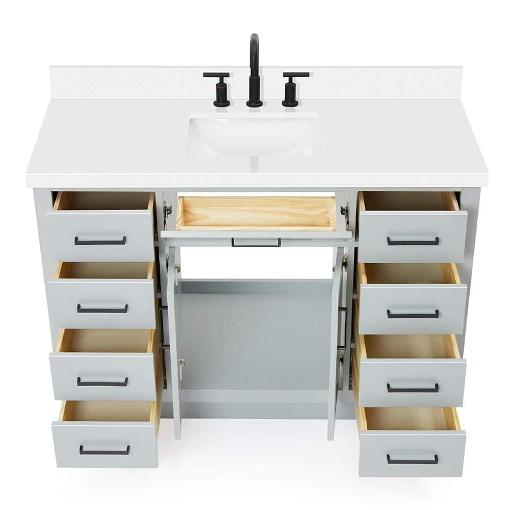 Hepburn 49" Grey Hardwood Single Basin Vanity Set