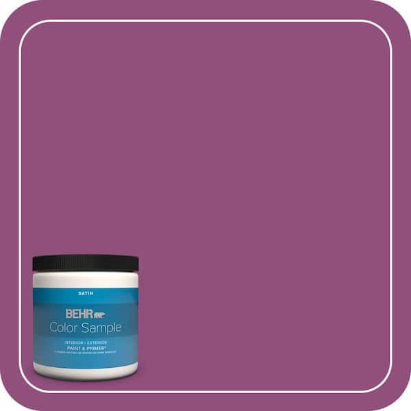 BEHR PREMIUM PLUS 8 oz. #P110-7 XOXO Satin Enamel Interior/Exterior Paint & Primer Color Sample