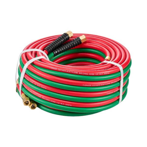 Oxygen Acetylene Hose 1/4 in. x 50 ft. T Grade Hose 300PSI Max Working Pressure
