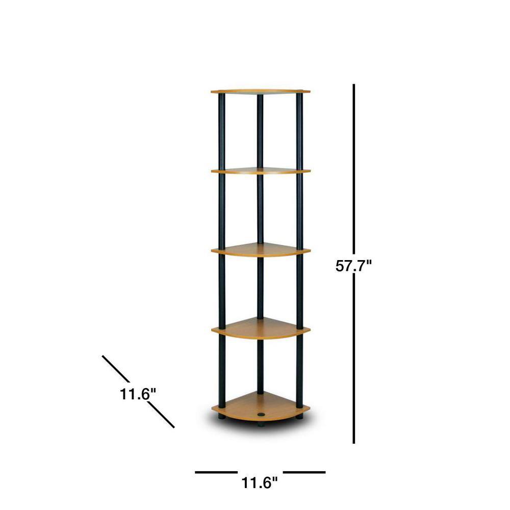 Black Corner 5-Tier Display Rack with Recycled PVC Tubes