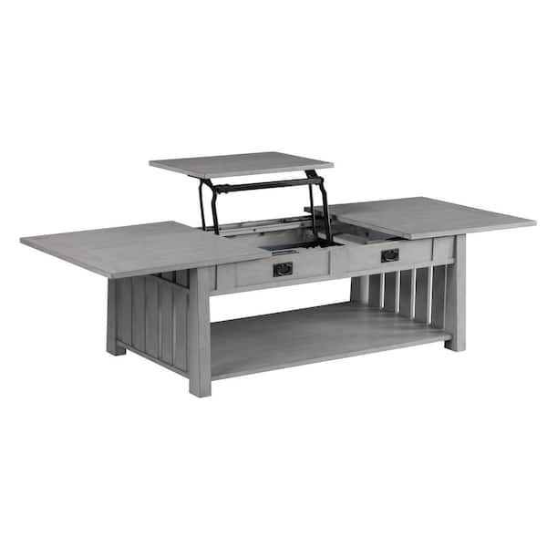 Furniture of America Romily 46 in. Antique Gray Rectangle Koto Veneer With Lift-Top