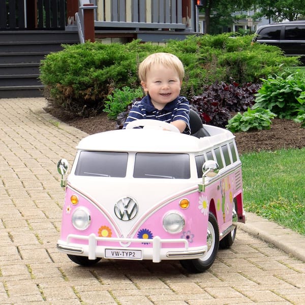 Details about   VW Camper Van™ Girls Ride On Vehicle Battery 6V Powered Kids PINK Volkswagen Bus 